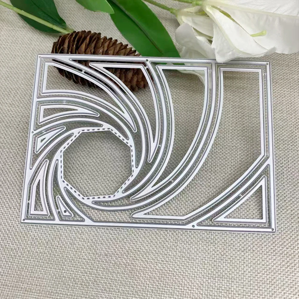 Spiral Geometric Rectangle Frame Metal Cutting Dies DIY Scrapbook Card Making Embossing Craft Die Cut Stencil