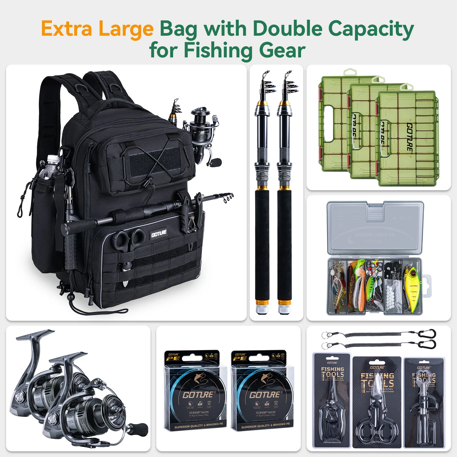 back pack fishing rod and reel 4wt Packlight FastGlass Fly & Backcountry Fly Combo to bag for fishing trips PLUSINNO Fishing Backpack with Fishing