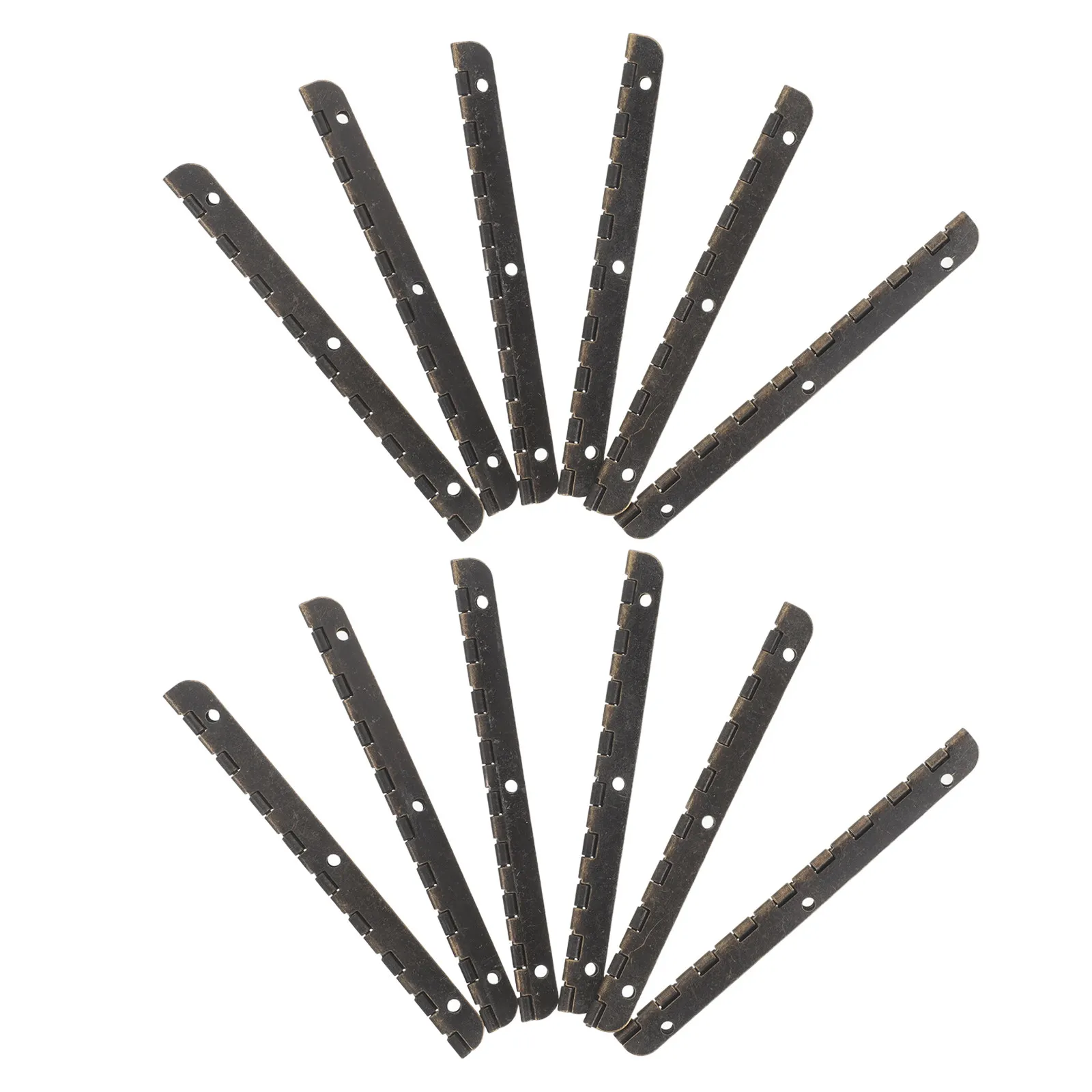 12Pcs Steel Piano Hinge Long Alloy Continuous Hinges Round Corner 100Mm Jewelry Box Cabinet Door Hardware DIY Craft Projects