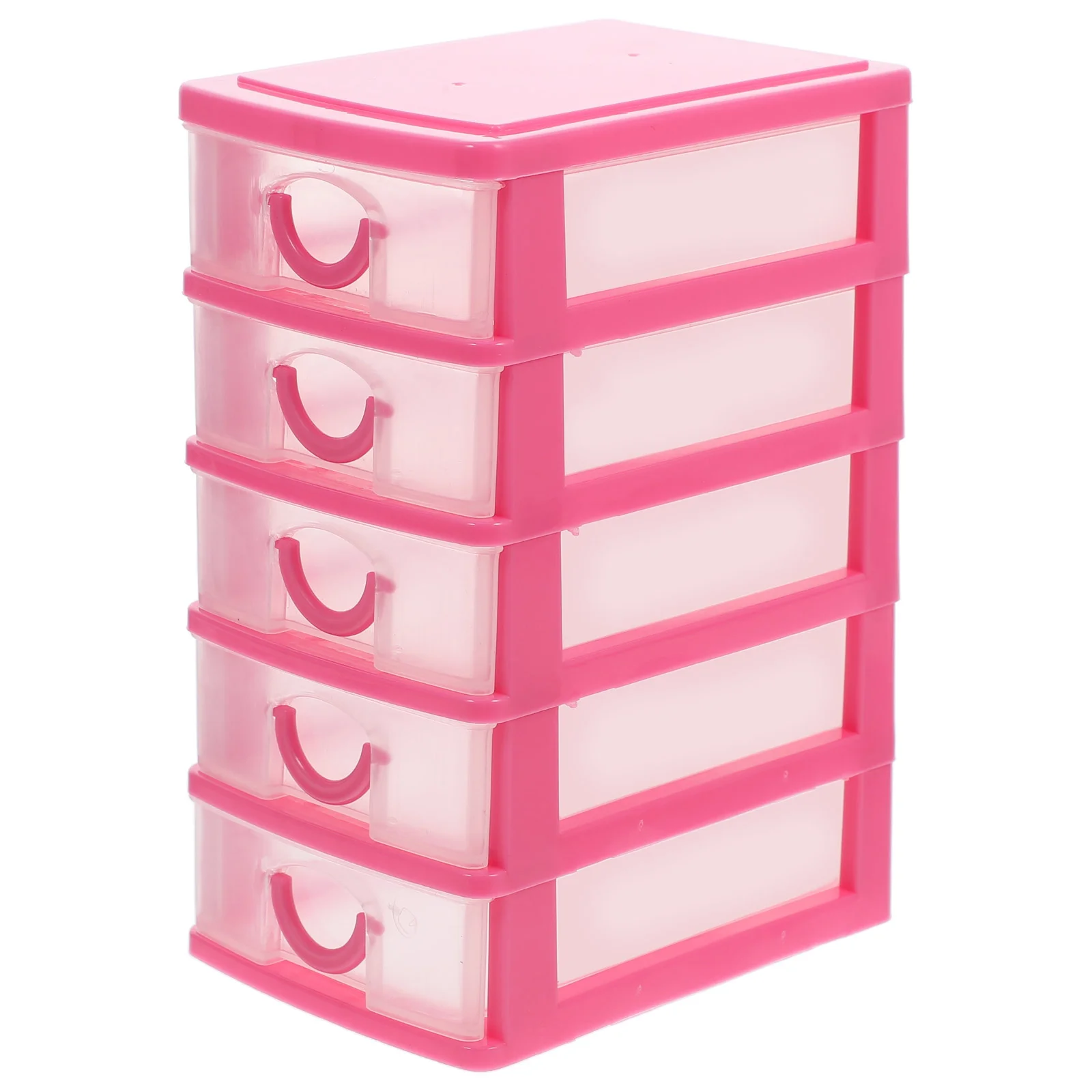 

Office Desk Storage Box Mini Makeup Organizer with Drawers Pink Units Dresser Countertop Plastic Small