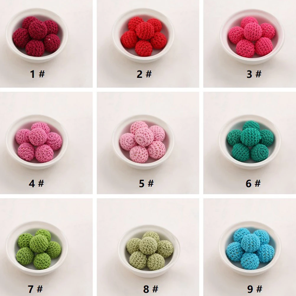 

24Pcs Knitting Wool Ball Accessories Mini Crochet Yarn Balls 20mm for DIY Hairband Earring Brooch Charm Pendant