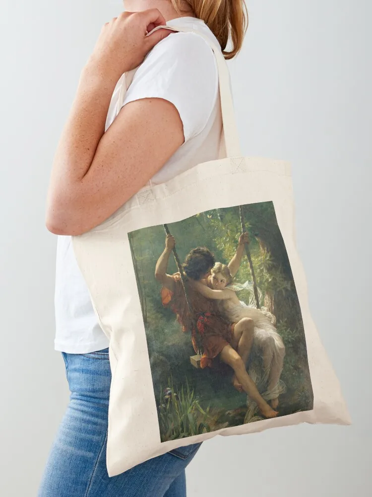 

Springtime, by Pierre Auguste Cot. Tote Bag shopping cart bags Large bags for women Gift bag woman shopping bag