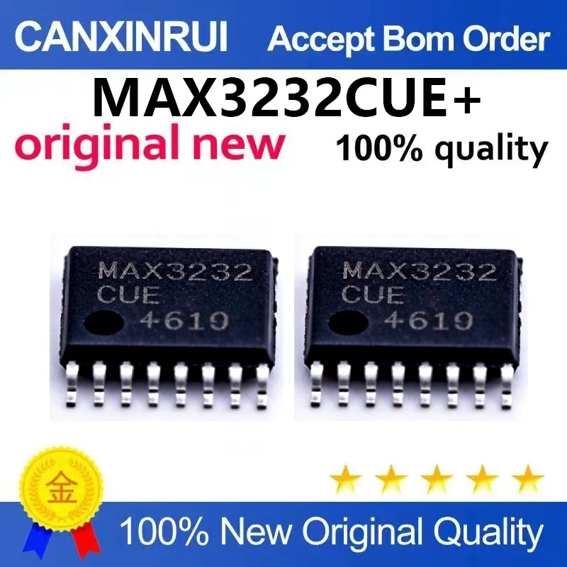 （5pcs-100pcs）Original MAX3232CUE+T TSSOP-16 3V to 5.5V 1Mbps true RS-232 transceiver chip
