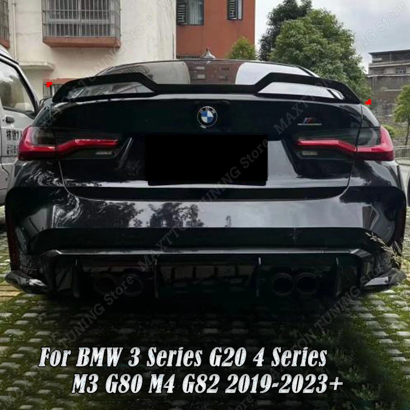 For BMW 3 Series G20 4 Series M3 G80 M4 G82 V Style Car Rear Trunk Spoiler Wing Trim Body Kits 2019-2023+ Accsesories