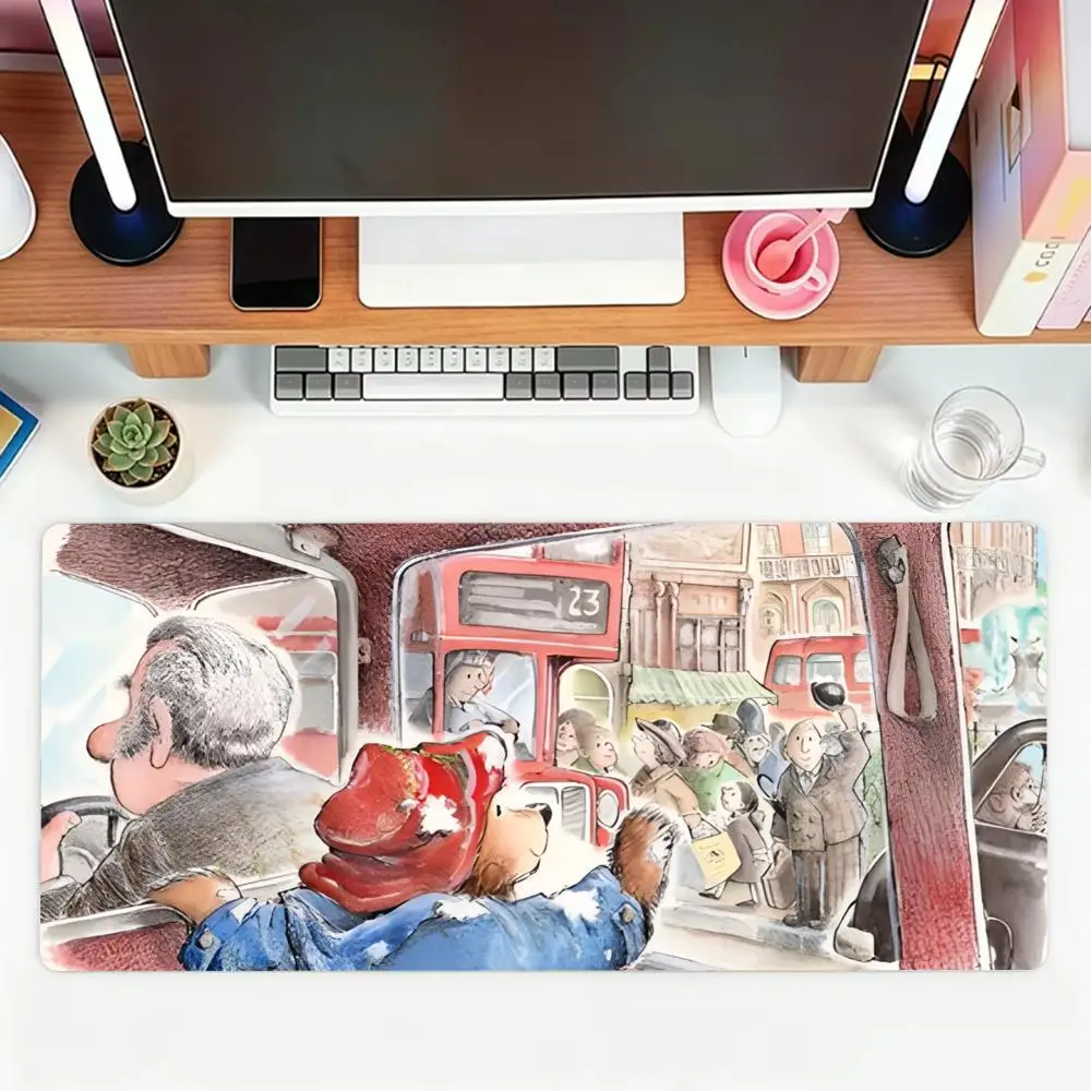 Classic character Paddington Bear Mouse Pad Large Gaming Mat, Waterproof Non-Slip Mouse Pad with Stitched Edge