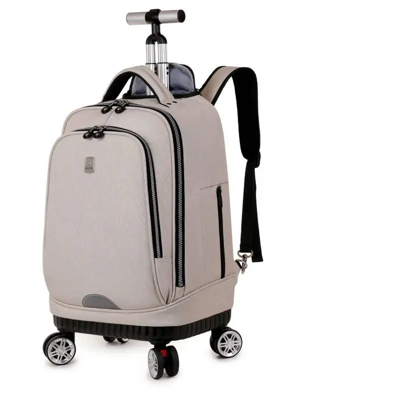 Rolling Backpack With Spinner Wheels Roller Travel Laptop Backpack For Women Men Business Wheeled Bag Suitcase Large-capacity
