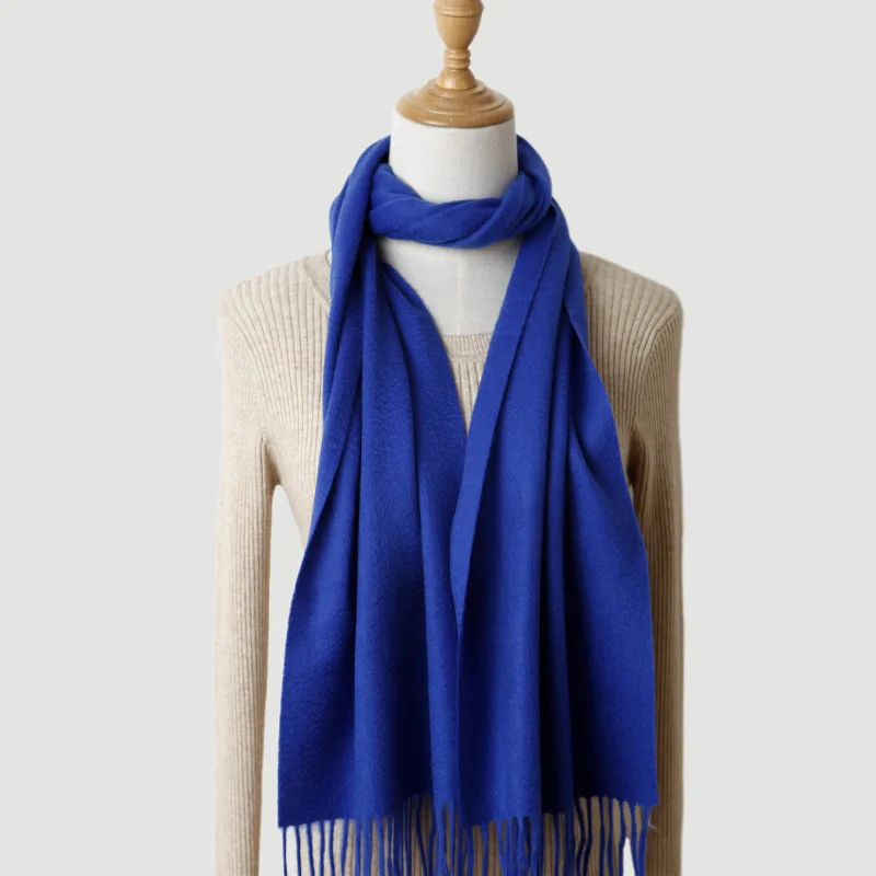 

100% кашемировый шарф, зимняя теплая клетчатая шаль с бахромой для мужчин и женщин, однотонный, роскошный, мягкий