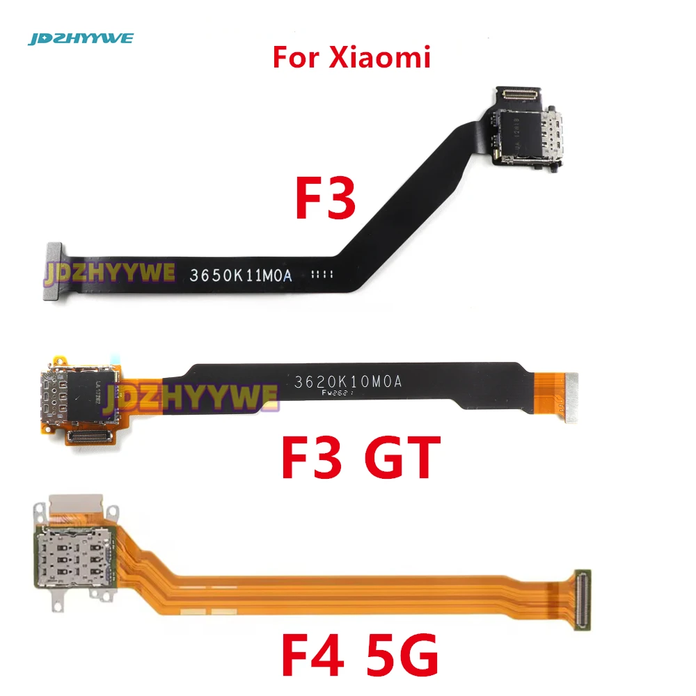 Cartão SIM Titular Bandeja Slot Leitor Soquete, Cabo Flex Fita, Conector Placa Substituição para Xiaomi Poco F3 GT F4 5G