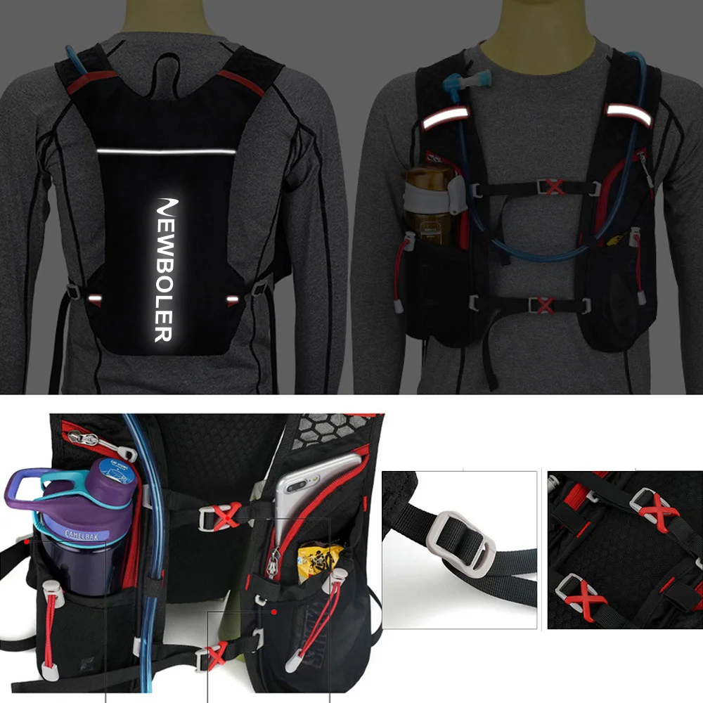 5L Ultra Lightweight Running Backpack Running Trail Hydration Vest Pack Marathon Running Bike Rucksack bag 500ml 2L Soft Flask image 2