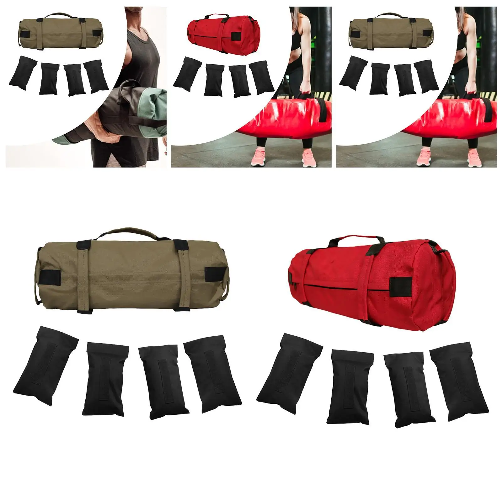 5 Pieces Empty Adjustable Weight Sandbag Dumbbell Muscles Fitness 900D Oxford