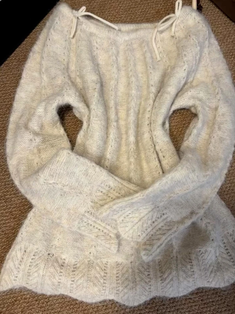 

Ladies' Lazy Sle One-oulder Knitted Sweater Autumn Winter New Arrival Inner Wear Base irt oulder Exposure Knitwear