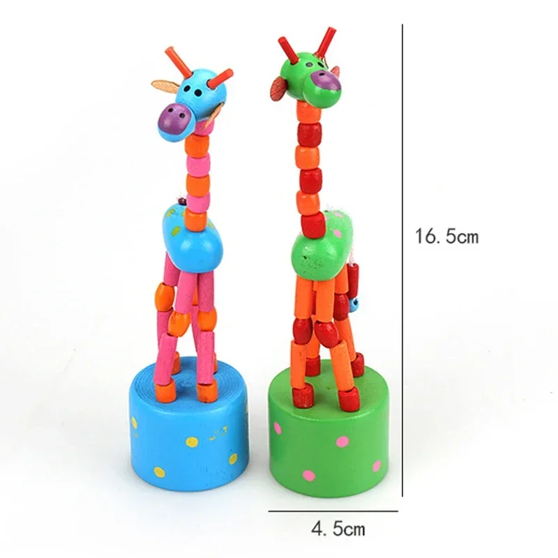 Montessori Educational Toy Kid Wooden Toys for Children Early Learning Exercise Baby Fingers Flexible Materials Giraffe Toy Gift