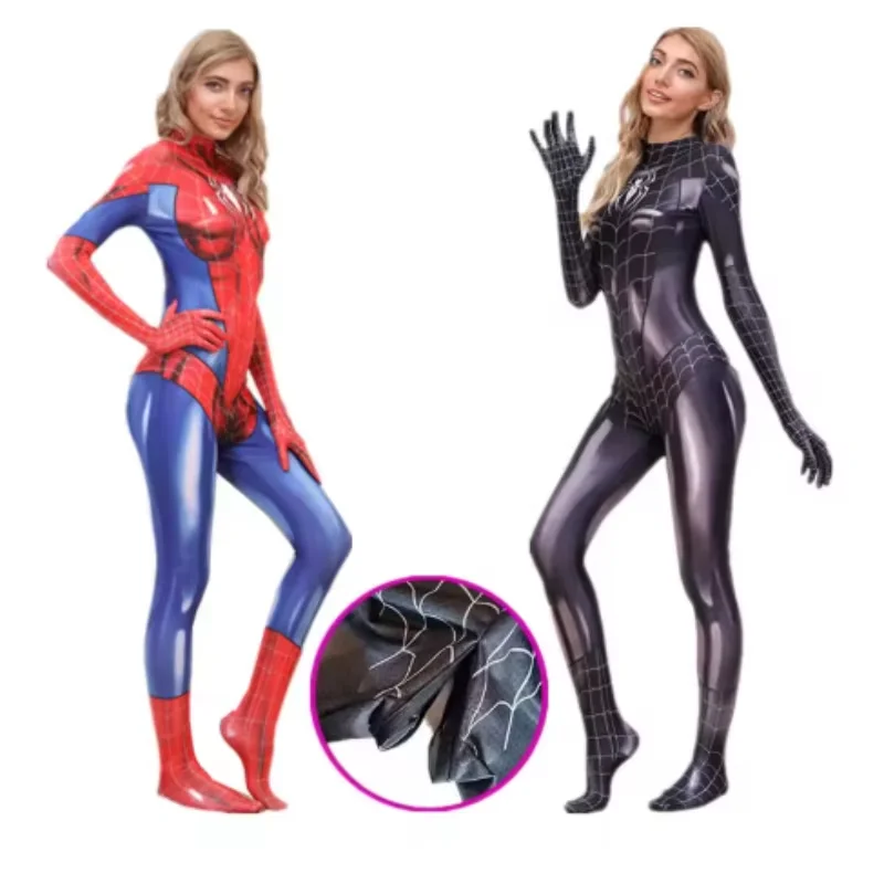 

Halloween women's Spider Man cosplay costume anime hero jumpsuit Venom Spider Man women's tight corset spandex set