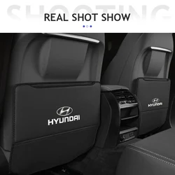 Car Seat Back Leather Anti- kick Scratch Mat For Hyundai Genesis N-LINE I10 I20 I30 I40 IX20 IX35 Kona Getz Veloster Tucson