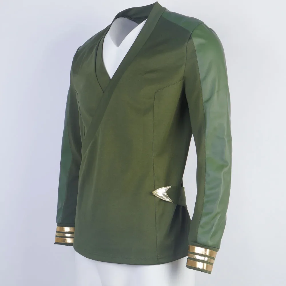 For Strange New Worlds Captain Pike Green Uniforms Starfleet Top Shirts Cosplay Costumes