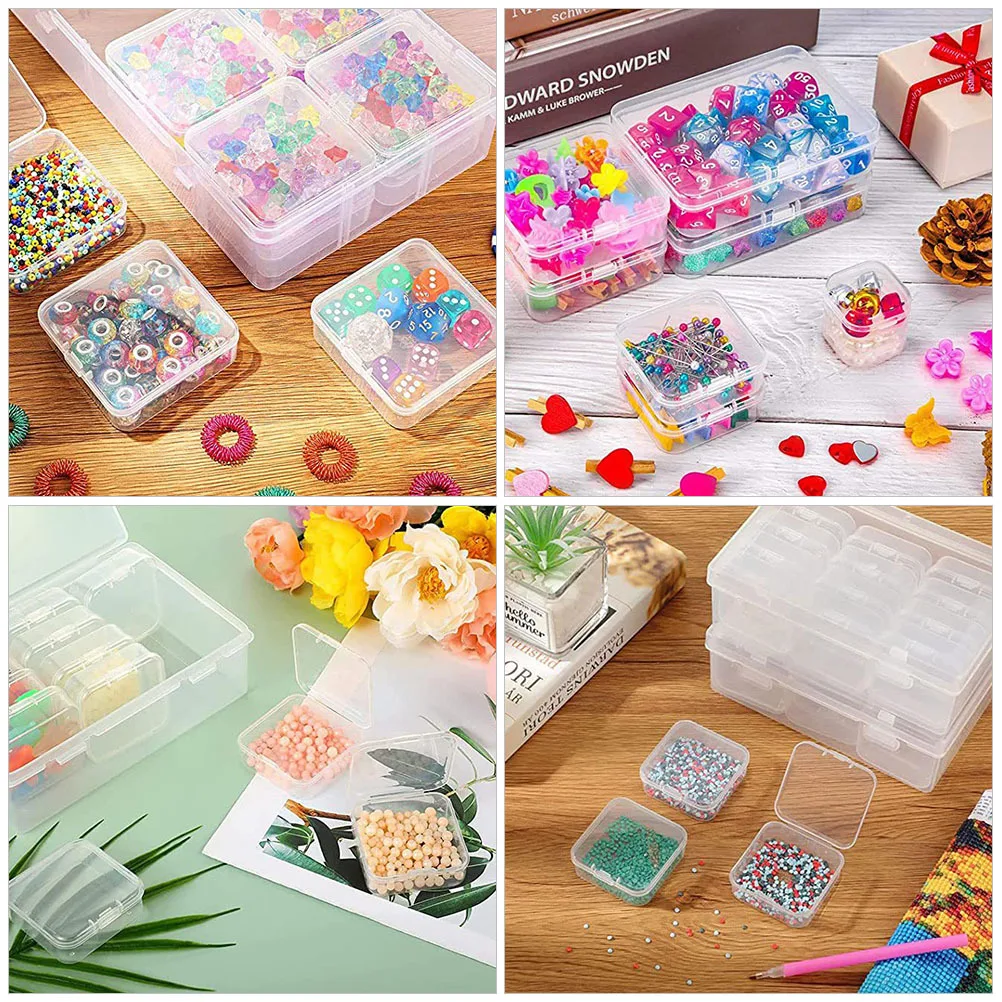 

1 set 1 Set Clear Multi-Grid Jewelry Storage Box Portable Organizer For Earrings Necklaces Bracelets Bead Holder Craft Supplies