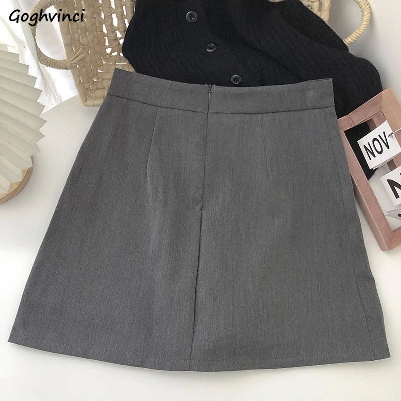 

Юбки женские модные однотонные нежные трапециевидные повседневные с высокой талией минималистичные простые девушки корейская версия универсальные Harajuku винтажные новые