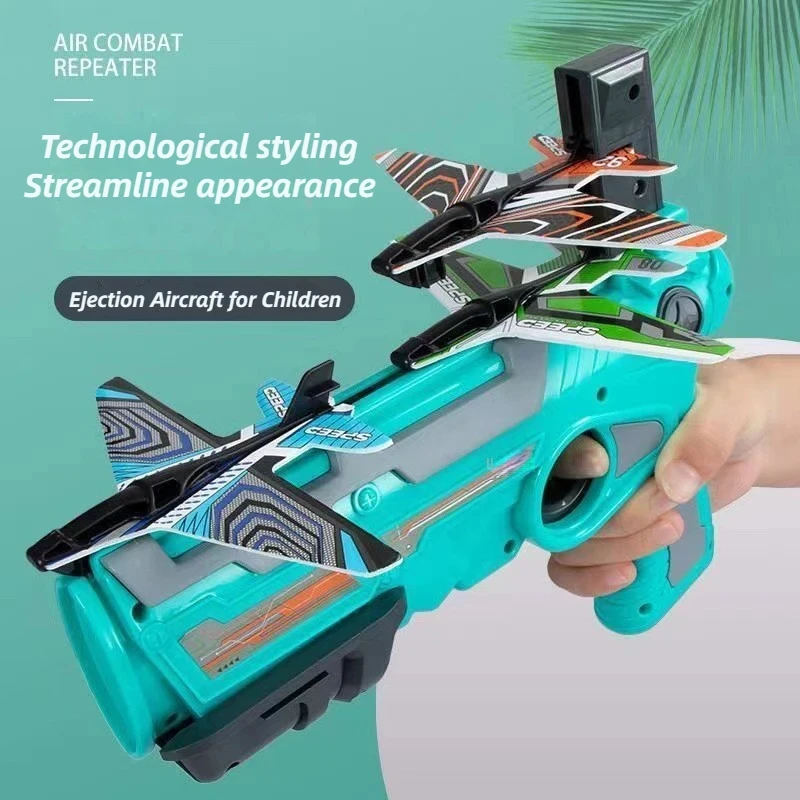 Children\'s Toy  Airplane Toys Boys Aircraft Shooting Game Outdoor Parent-child Sports Toy Boy Gift Shooting Aircraft Set