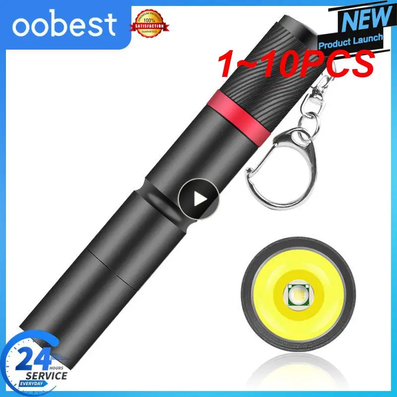 1~10PCS Portable Pen Light Keychain Mini Flashlight Pocket LED Pen Clip LED Flashlight Hand Light Use AAA Battery