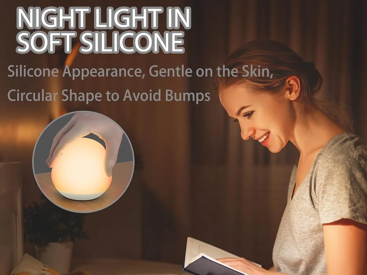Portable Silicone White Noise Machine Rechargeable Sleep Noise Machine RGB Dimmable Night Light Wireless Speaker