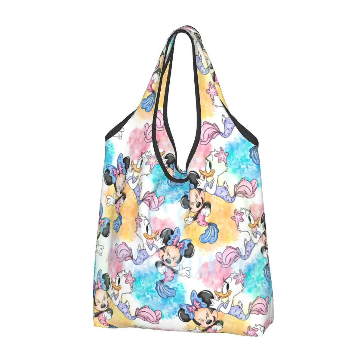 Custom Recycling Mickey Mouse Art Cartoon Shopping Bag Women Tote Bag Portable Groceries Shopper Bags