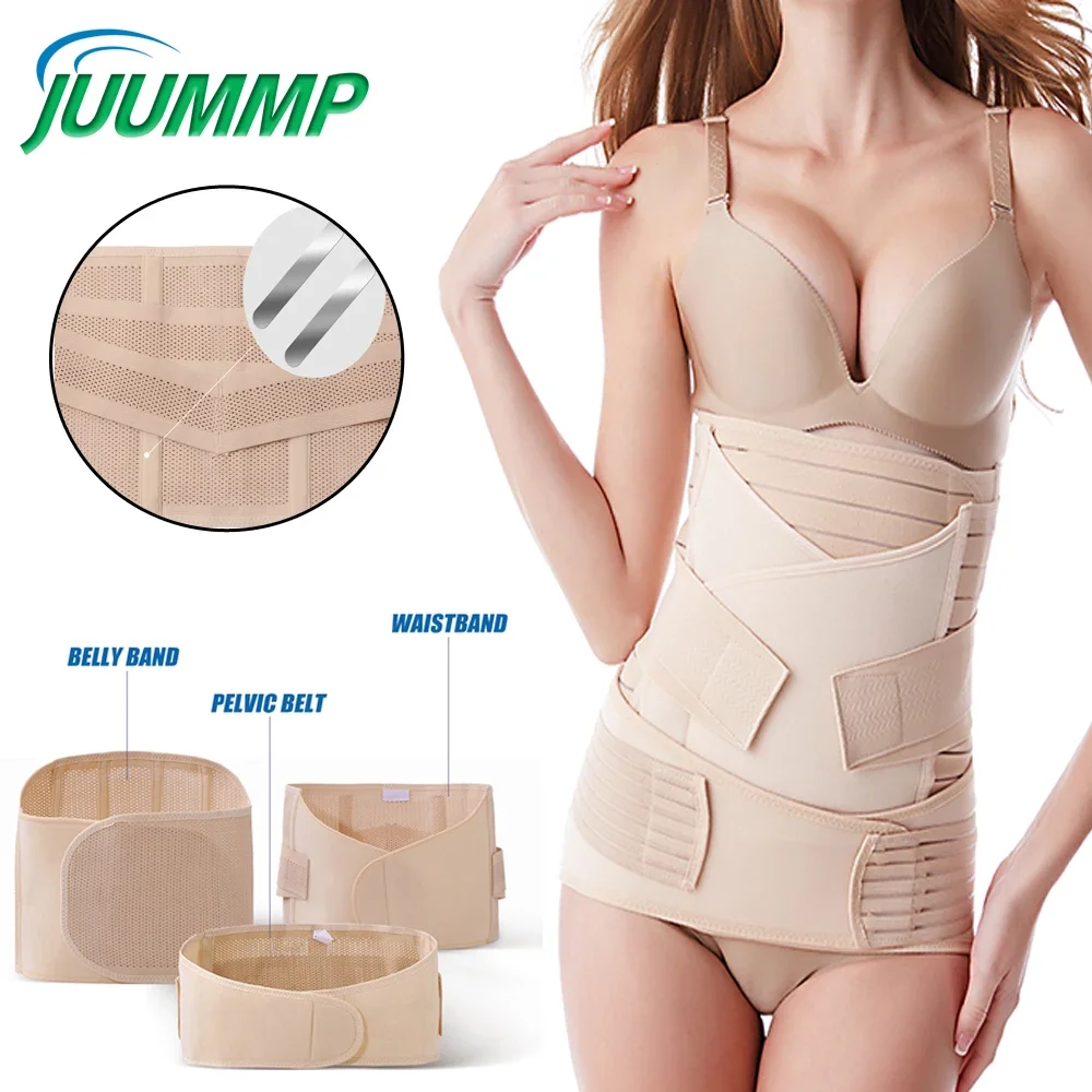 

3 In 1 Postpartum Support Recovery Belly Wrap Waist/Pelvis Belt Postnatal Shapewear,For Postpartum Abdominal Correction Pelvis