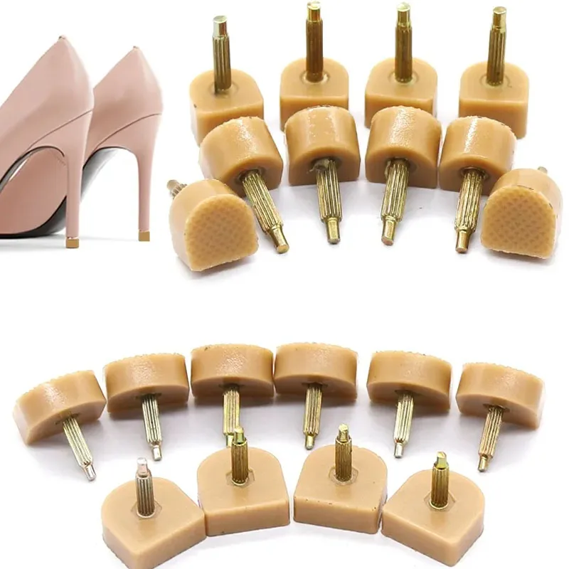 10pcs=5pairs Heel Repair Tips Pins Shoes Repair Heel Stoppers Protect Dowel Lifts Replacement 2Colors Shoes Tips Taps for Women