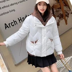 Winter Jacket Women Hooded Fake Two Piece Down Cotton Padded Jackets Overcoat 2024 New Female Parkas Casual Thick Warm Parka