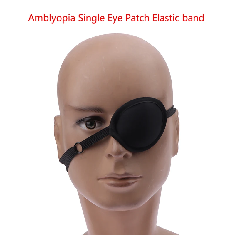 Pirate Eye Patch Unisex Black Single Eye Patch Eyepatch One Eye Washable Adjustable Concave Eye Patch Kid Pirate Cosplay Costume