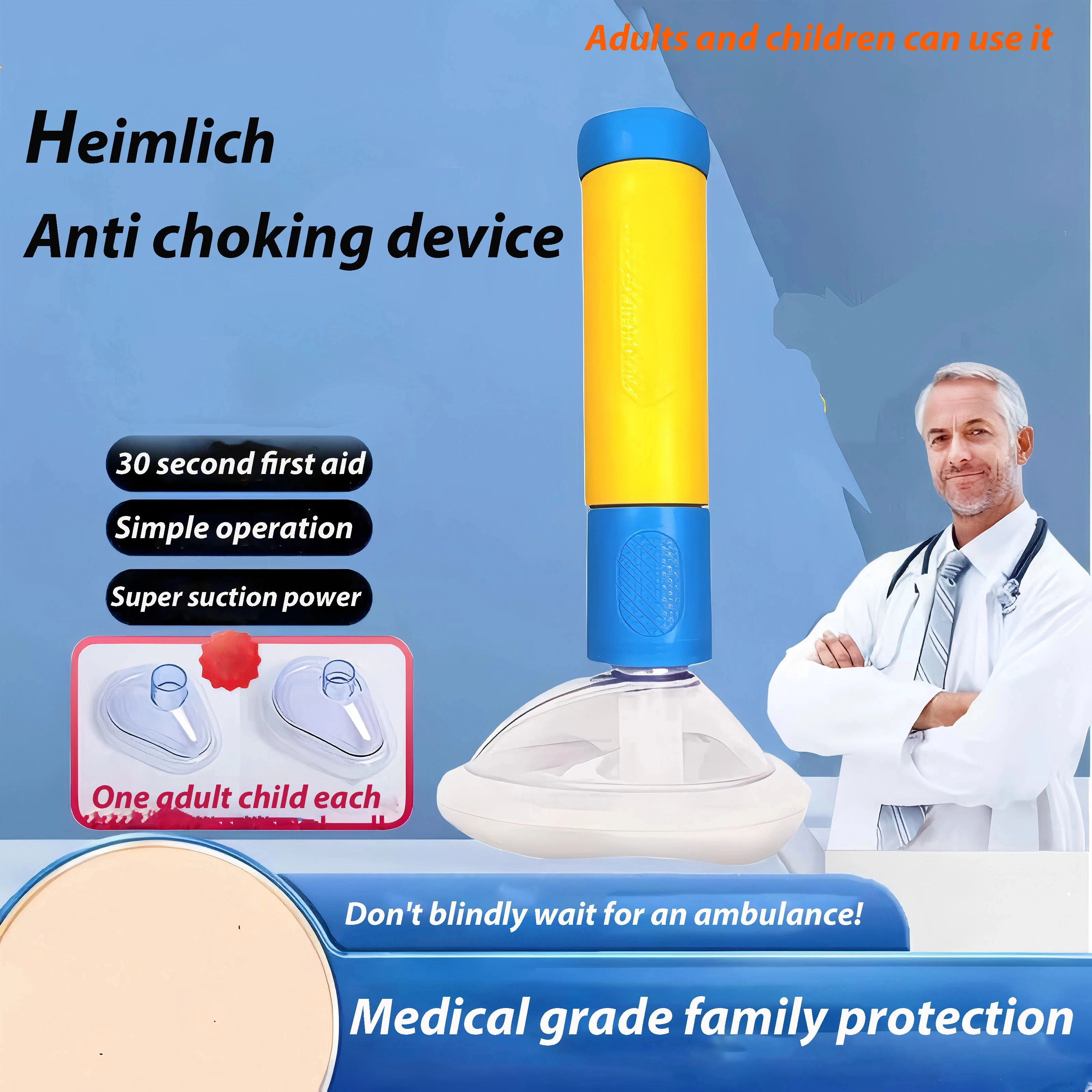 New Upgrade Portable Anti Choking Device Choking Emergency Life Saving Suction Vac Anti Choke Device First Aid Kit for Kid Adult