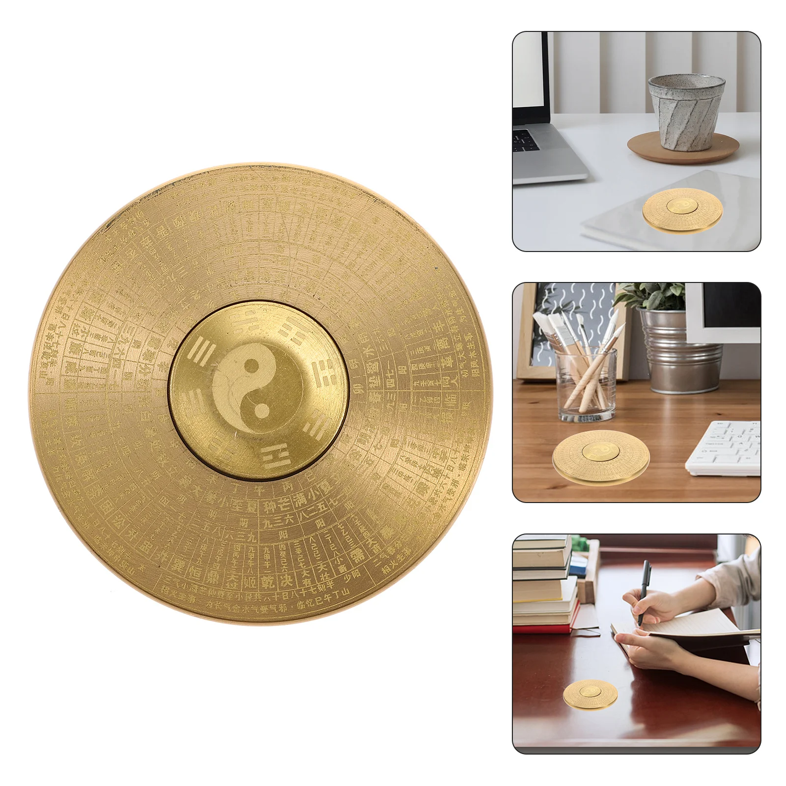 

Латунный гироскоп на палец Тайчи, восемь триграмм, настольный компас для снятия стресса, вращающийся кончик пальца, компас для взрослых, подростков