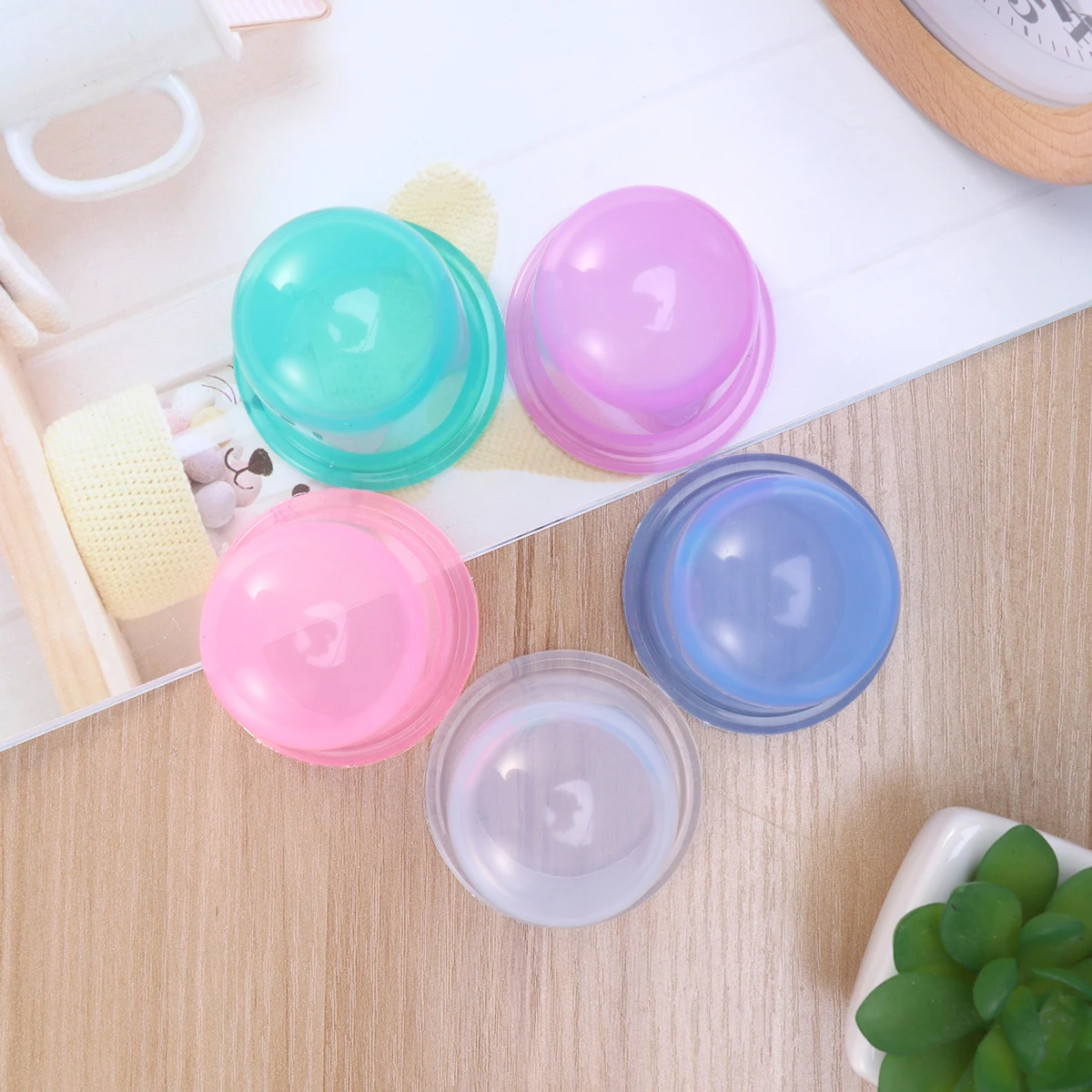 

5pcs Silicone Vacuum Cupping Cups Body Suction Moisture Absorber Therapy Device Neck Back Massage Medical Pump Suction