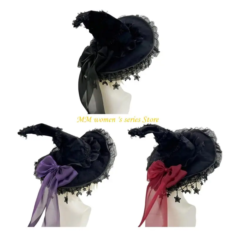 

Q39C Witch Hat Wizard Hat Witch Caps for Halloween Party Cosplay Costume Wizard Hat