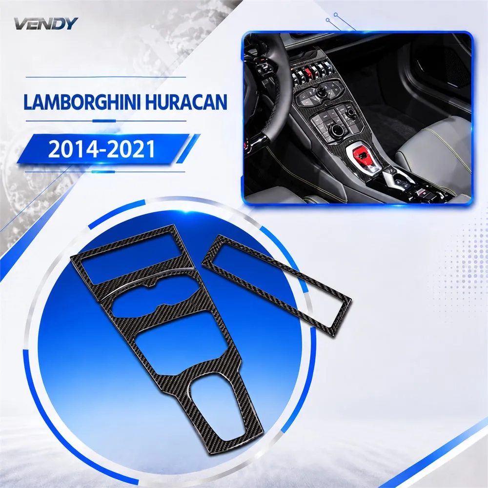 Real Carbon Fiber For Lamborghini Huracan LP580 LP610 2014-2021 Center Console Multimedia Frame Cover Modified Parts Accessories