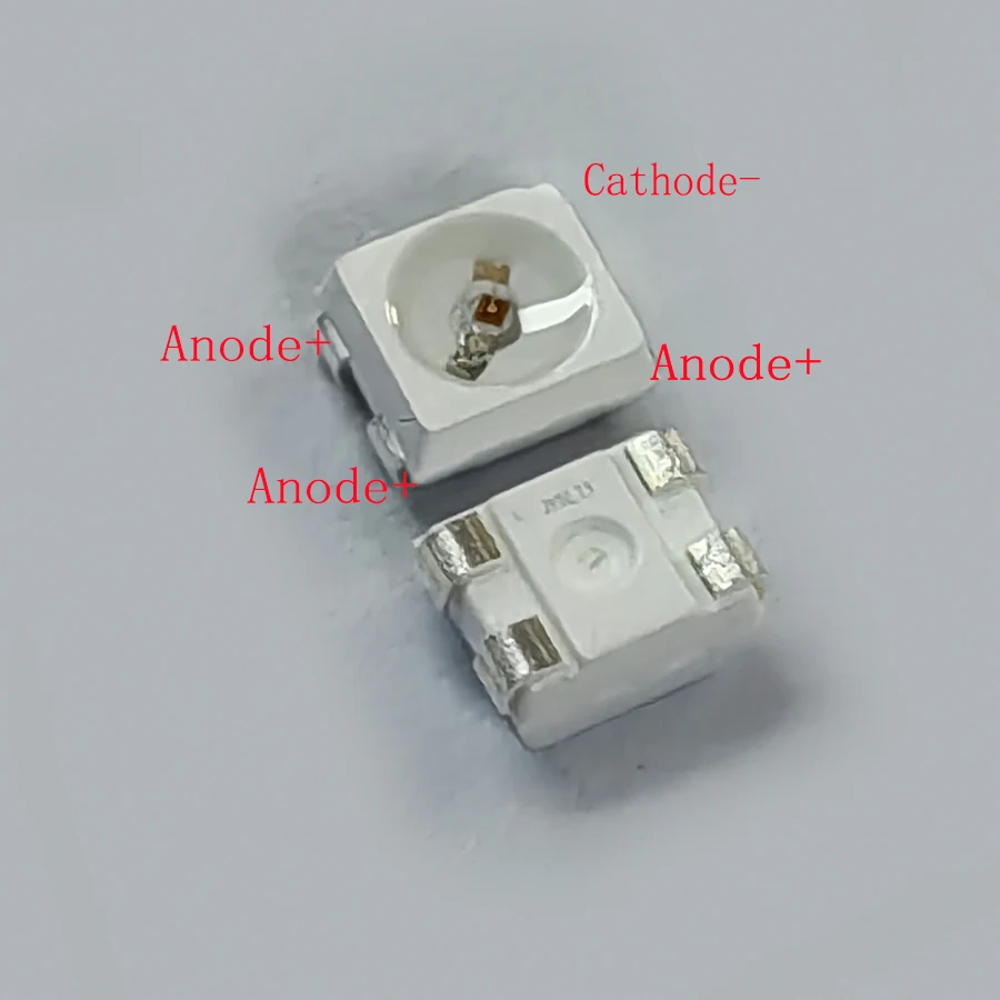 100/200PCS 3528 4Pin 4-Feet Red/Orange Color Common Cathode/Anode For Car-Lighting