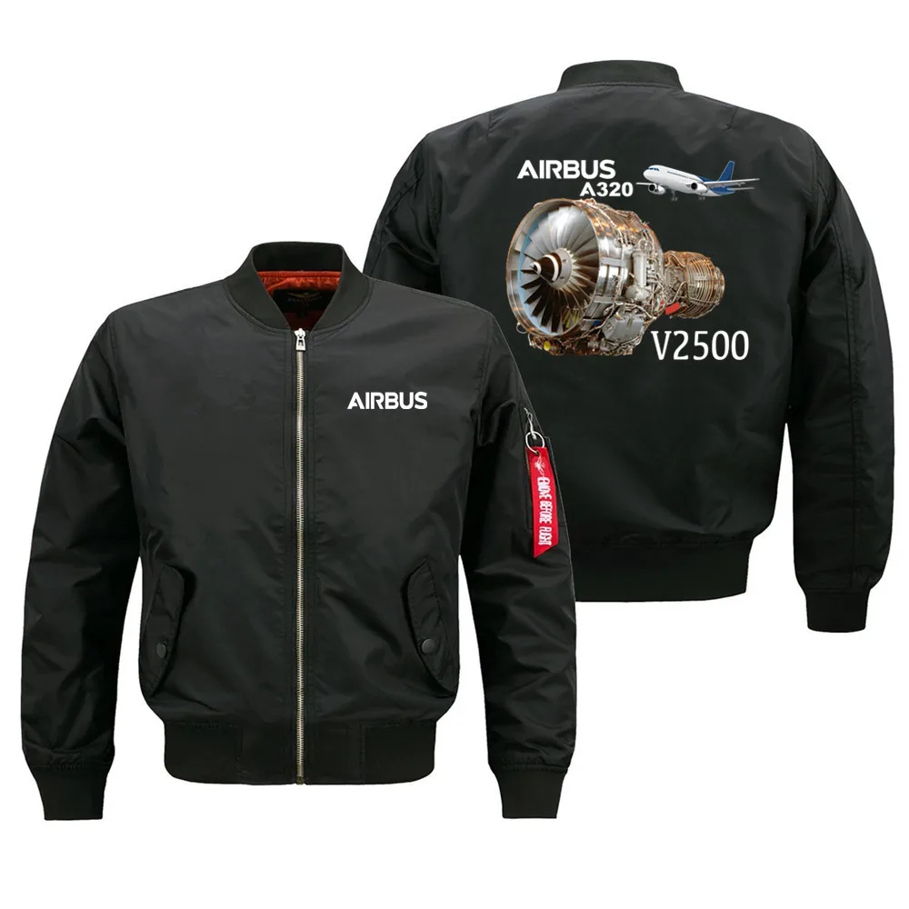 

Casual OuterWear Airbus A320 V2500 Engine Outdoor Flight Aviation Pilots Men Ma1 Bomber Jacket Coats