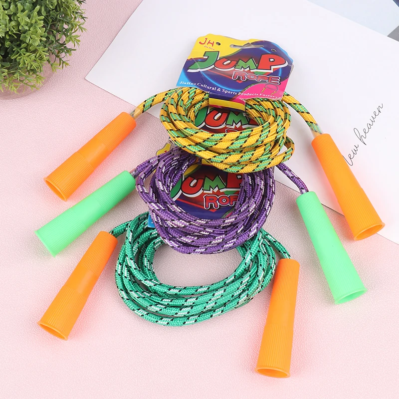 1Pc Plastic Handle Skipping Rope Color Random Gym Fitness Equipment School Group Sports Multi Person Jumping Rope