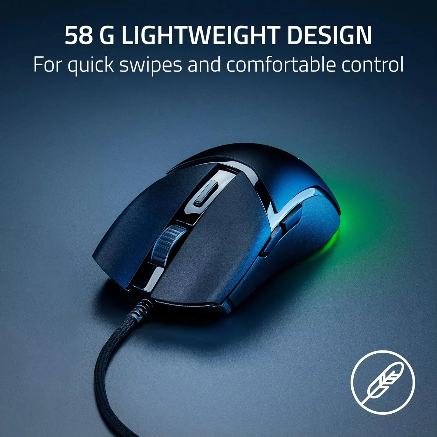 Razer Cobra Wired Gaming Mouse 58g Ultra-Lightweight Optical Switches Gen-3 Chroma RGB Gradient Underglow for Computer - Image 6
