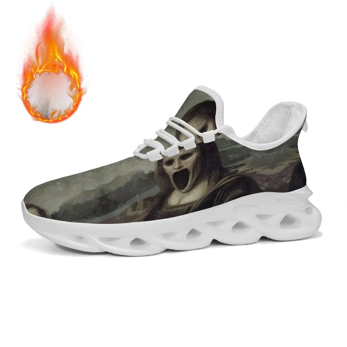 

Fashion Skull Running Shoes for Men Women Edgy Elegance Sneakers Gothic Light Weight Mesh EVA Walking Tennis Sports Shoes