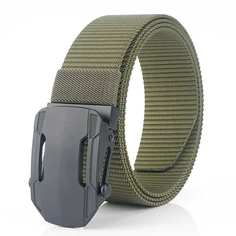 Outdoor Military Uniform Hunting Accessories Unisex Quick Unlock Nylon Canvas Waistband 120cm Wear Resistant Tactical Weave Belt