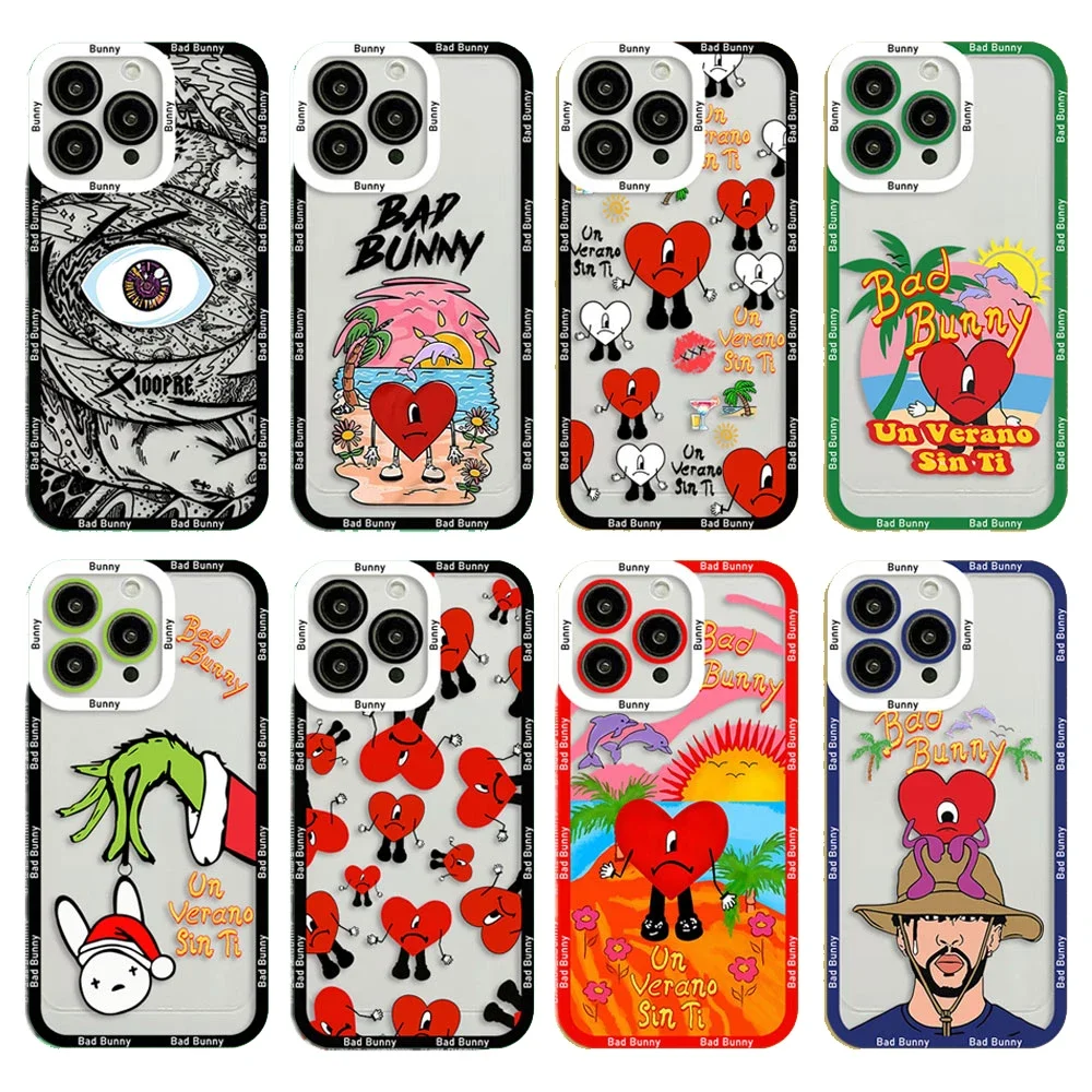 Yo Perreo Sola Bad Bunny Maluma Phone Case For iPhone 11 12 13 14 15 Pro Max Mini XS X XR SE 7 8 Plus Cover Transparent Fundas