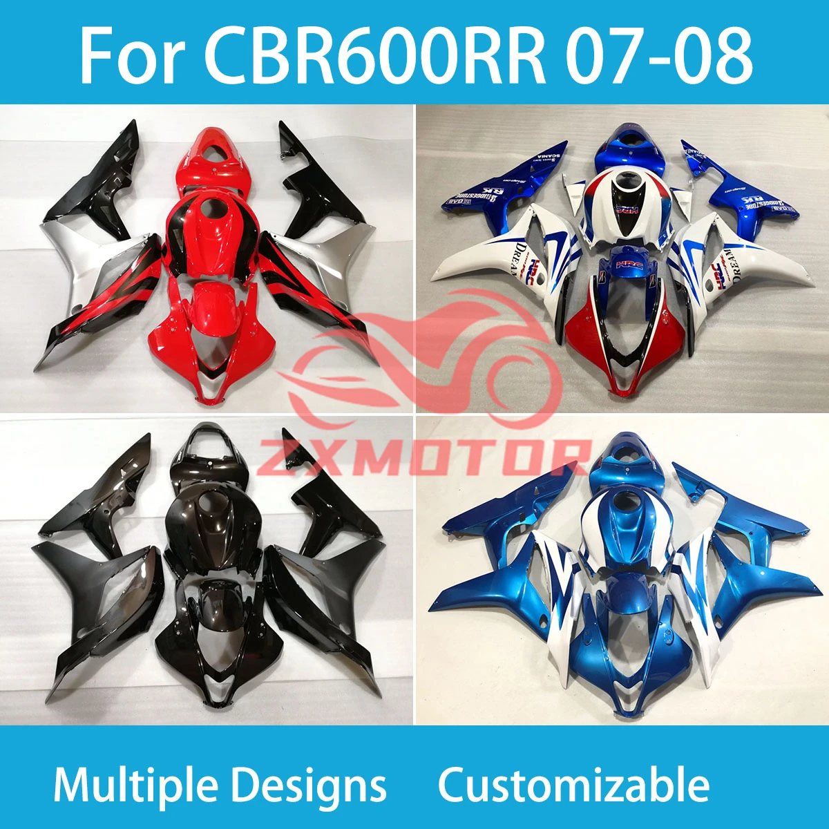 For Honda CBR600 RR 07 08 Best Unique Fairing Kit CBR600RR 2007 2008 Motorcycle Fairings Bodywork Panel Set Fit
