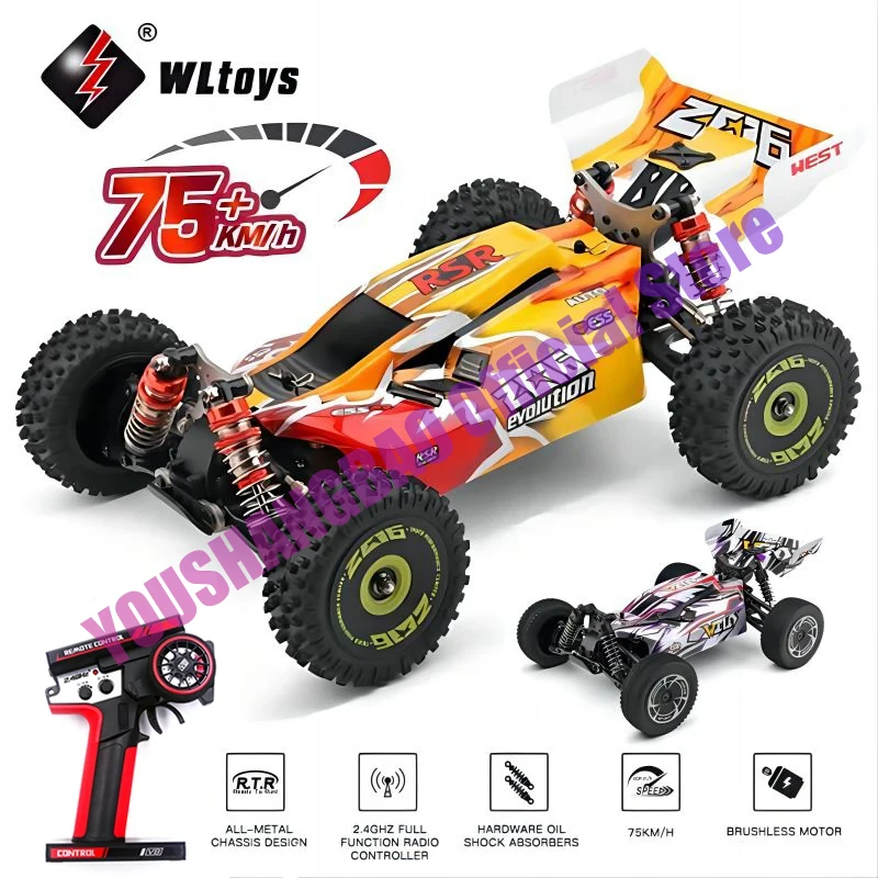 WLtoys 144010 144016 75KM/H 2.4G RC Car Brushless 4WD Electric High Speed Off-Road Remote Control Drift Toys for Children Racing