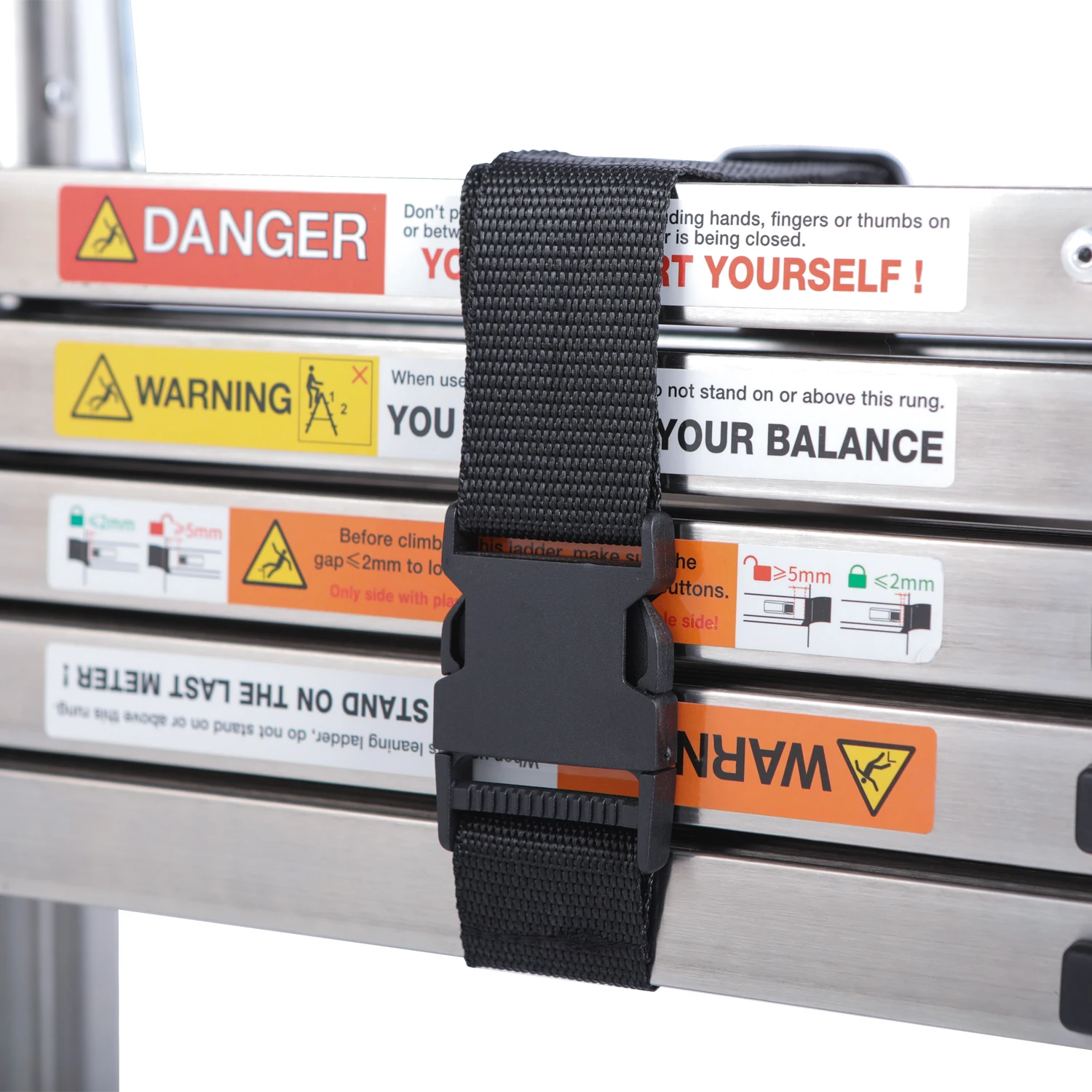 Teleskopleiter A-Form 3,8m (1,9m+1,9m) Edelstahl-Verlängerungsleiter Mehrzweck 150 kg/330 lbs Tragfähigkeit – Detail 8