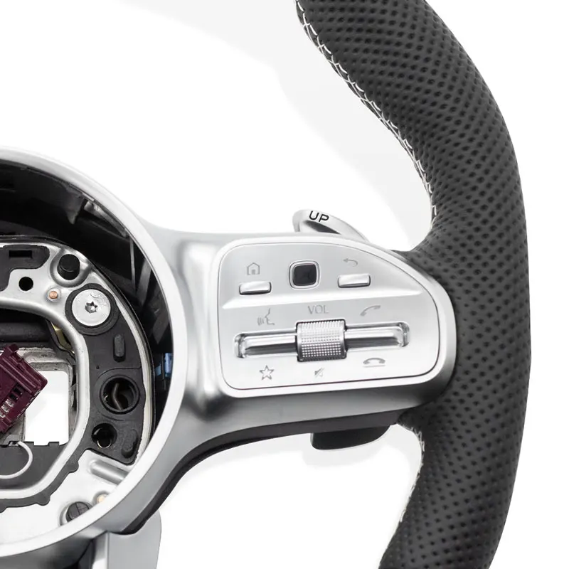 Modified Car Steering Wheel White Stiching for Mercedes Benz C250 e300 W166 W204 W205 W212 W213 W447 C63s C450 e53 gla45 E300d