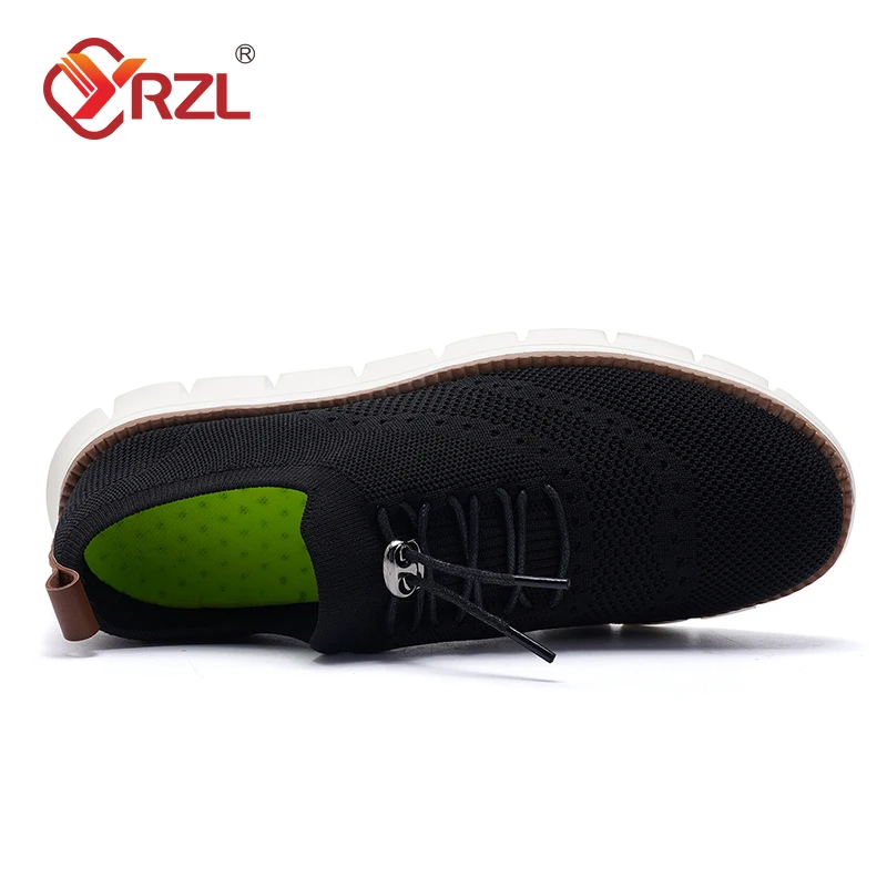 YRZL Mesh Loafers Mens Casual Sneakers Lightweight Breathable Lace Up Shoes Comfortable Big Size 39-48 Walking Shoes for Men