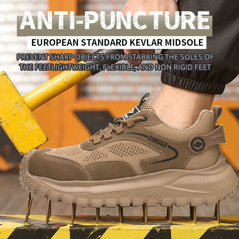 Lightweigh Work Safety Shoes Men Anti-Smash Anti-Puncture Work Shoes Breathable Men Shoes Anti-slip Steel Toe Protection Shoes view 6
