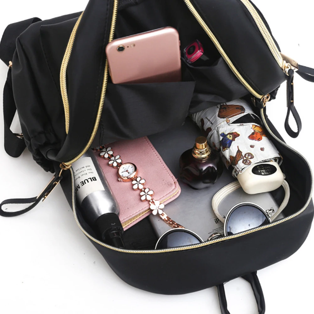 Casual Oxford Backpack Women Waterproof Nylon School Bags for Teenage Solid Color mochila escolar женский рюкзак