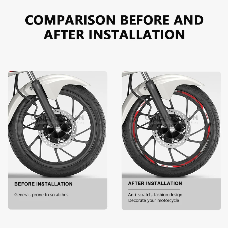 Motorcycle Wheel Sticker Waterproof for Honda CB125F CB 125 F Twister CB 125F Accessories 2021 2022 2023 Rim Strip Tape Decals