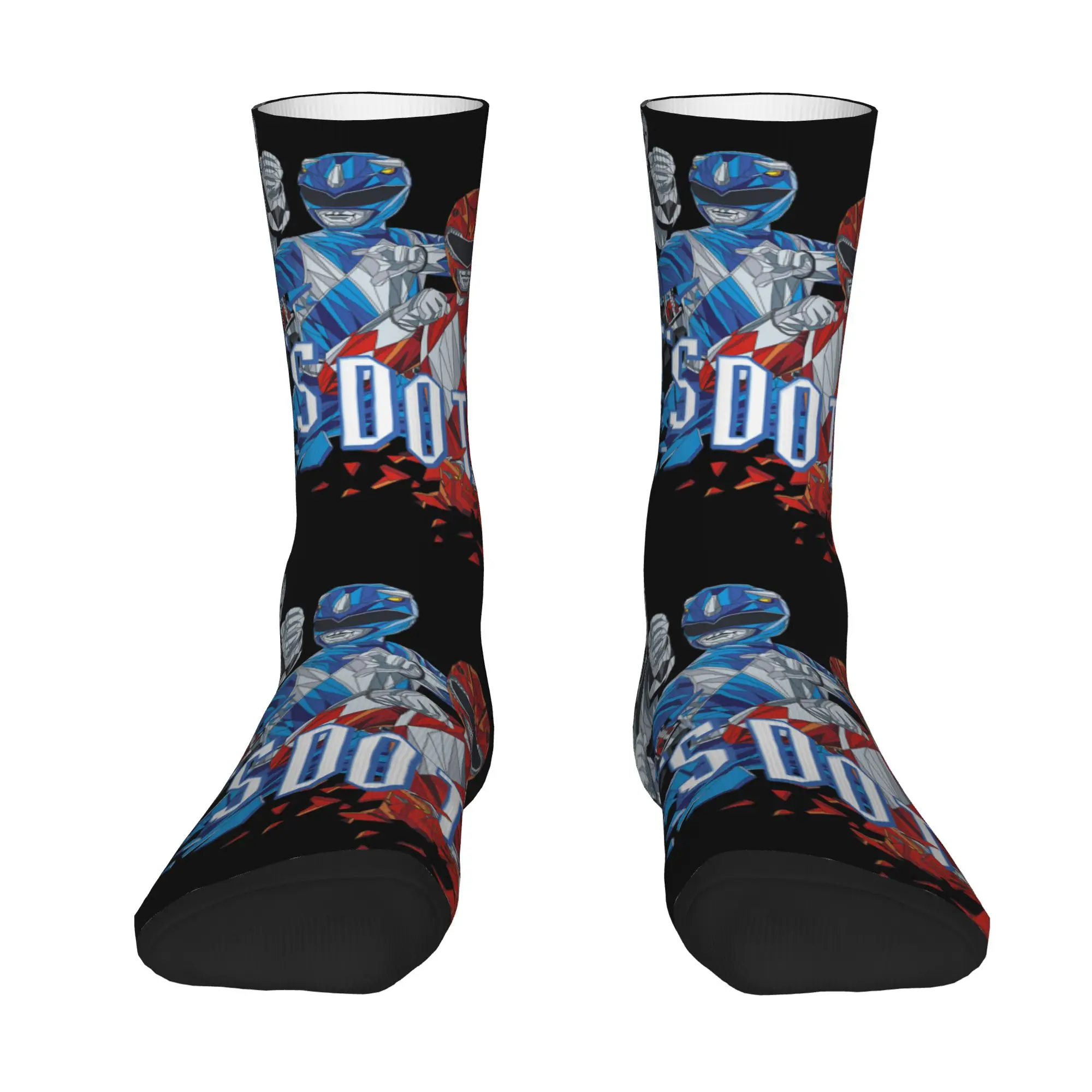 Socks Retro Power Rangers Power Up Red Vintage Logo Crazy Men's compression Socks Unisex  Funny Crew Sock